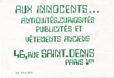 Aux Innoncents - flyer